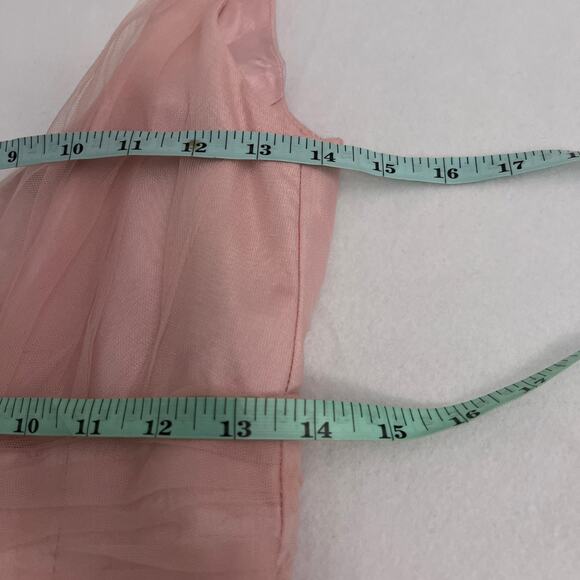 Lazaro Dress Womens Small Pink Tiered Tulle Ruched Fairy Feminine Wedding Flaw - Picture 10 of 15